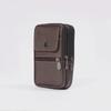 Men's Leather Mobile Phone Waist Bag – Sports Casual Vertical Belt Bag