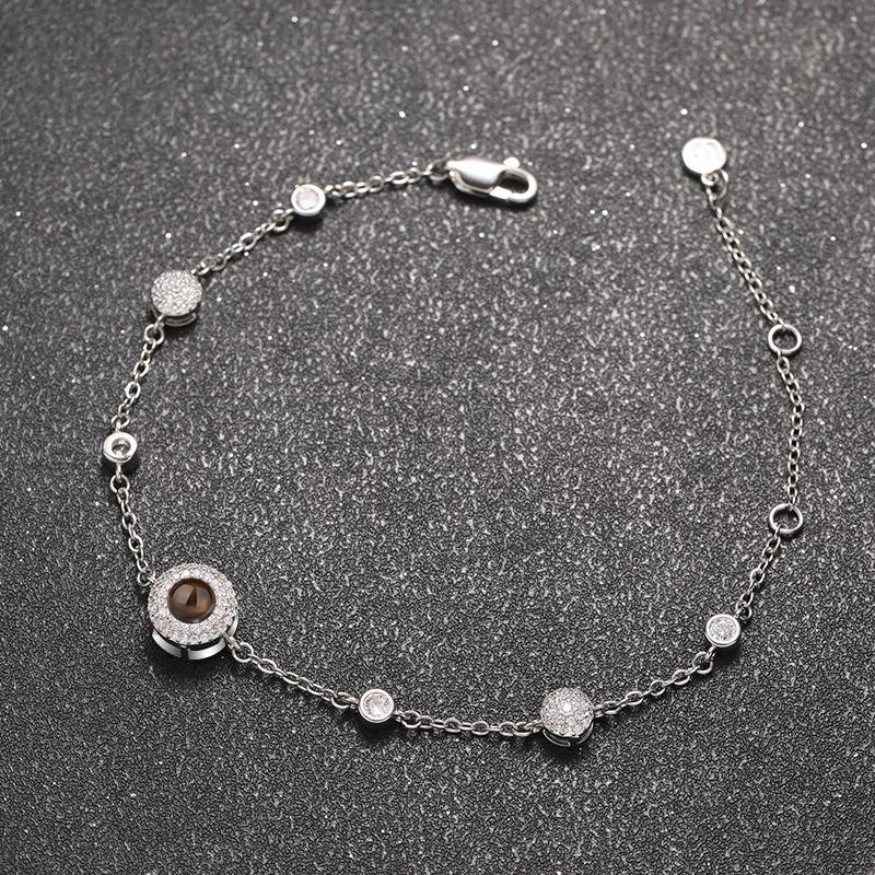 

Atoztide Custom Photo Projection Bracelet For Women Men Alloy Copper Jewelry Zircon Chain Personalized Family Birthday Gift 18plus6cm
