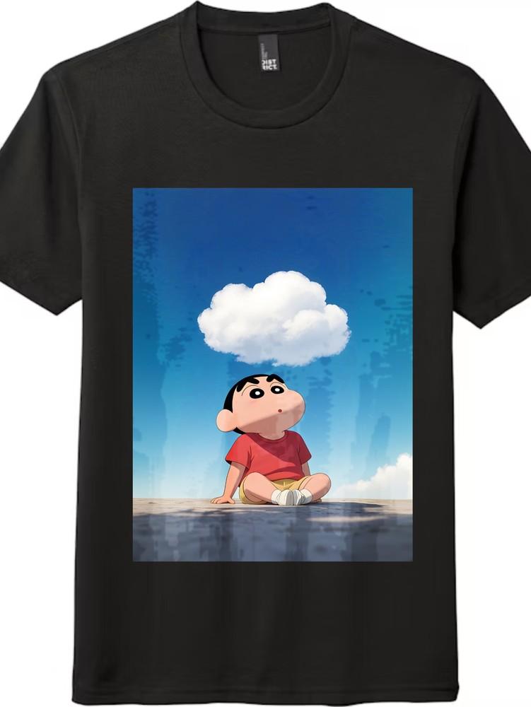 

Crayon Shin - Chan Looking At Clouds Printed T - Shirt, Unisex Short -Sleeve Top S