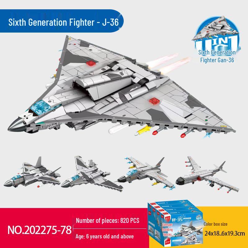 Sengbao J-20 Stealth Fighter 50 Model Building Blocks - Children's Educational Toy