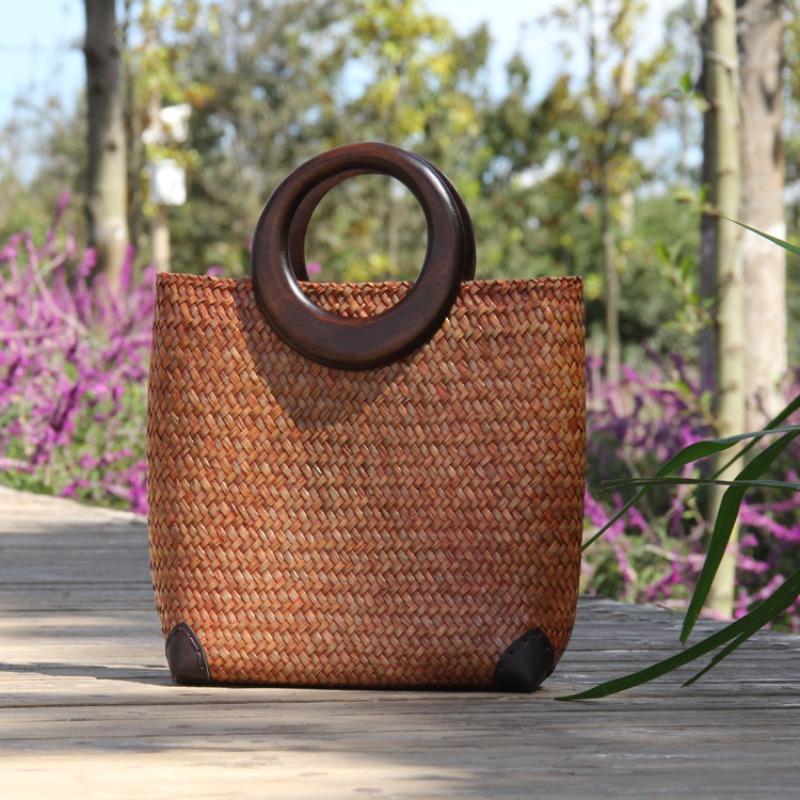 New Handheld Straw Bag, Travel Bag Woven Women's Bag Straw Bag
