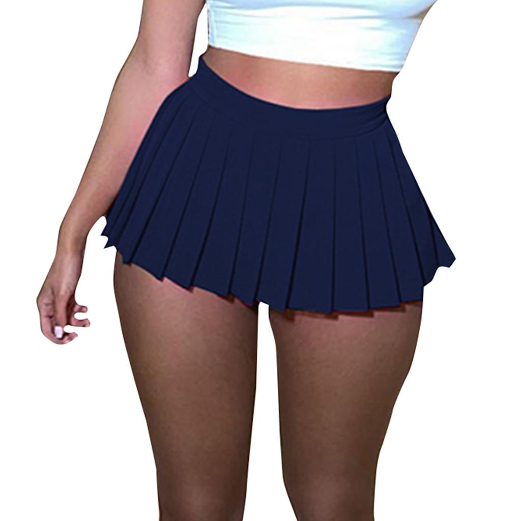 Damen Sommer Täglich Einfarbig Sexy Kurzer Faltenrock