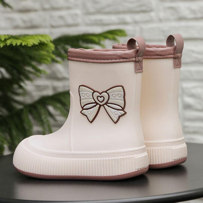 Women's Waterproof Rain Boots 2025 New Style Elastic Mid Calf Water Shoes NonSlip Rubber Boots Outdoor Fashion