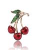 Enamel Cherry Brooches for Women Unisex Enamel Cherries Pins Office Party Collection Friends Gifts Accessories