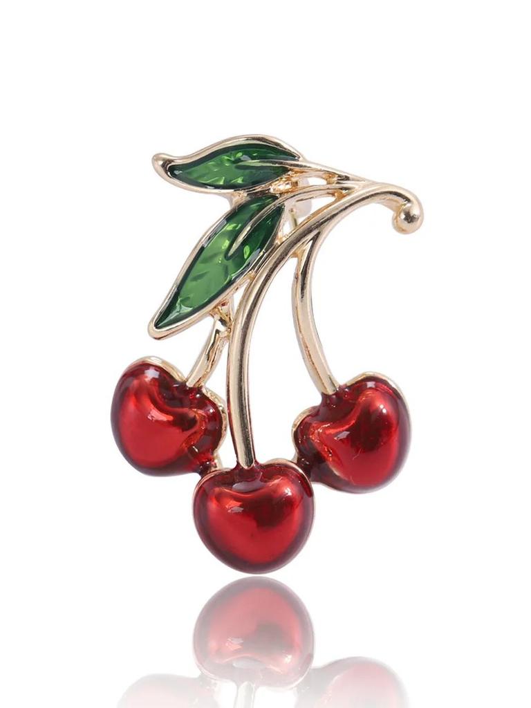 Enamel Cherry Brooches for Women Unisex Enamel Cherries Pins Office Party Collection Friends Gifts Accessories