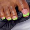 Fluorescent Yellow French Square Toenail Tips