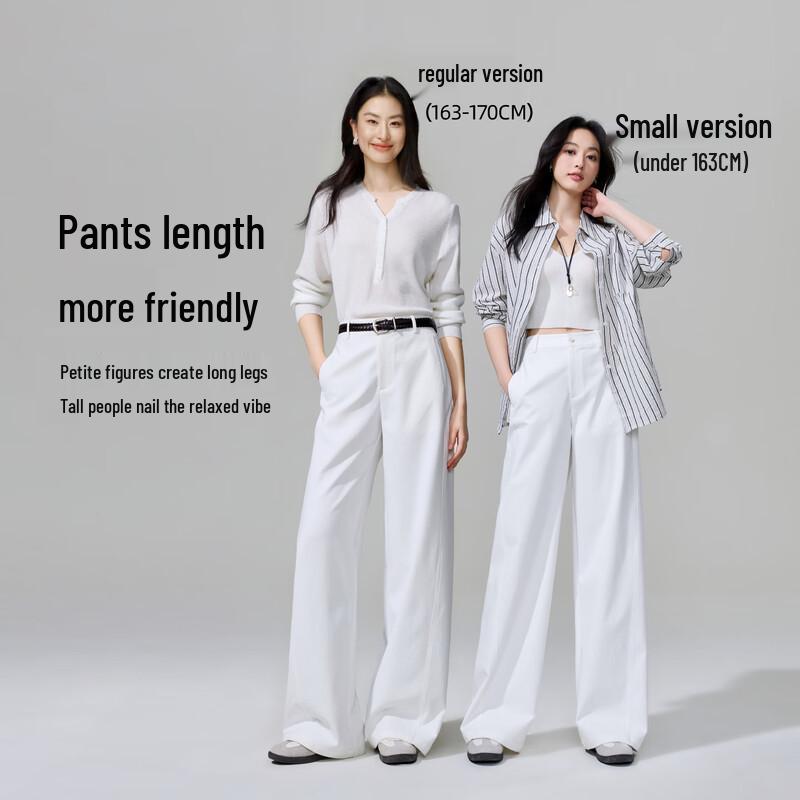 Pantaloni da Donna a Vita Alta Gamba Larga Resistenti alle Pieghe