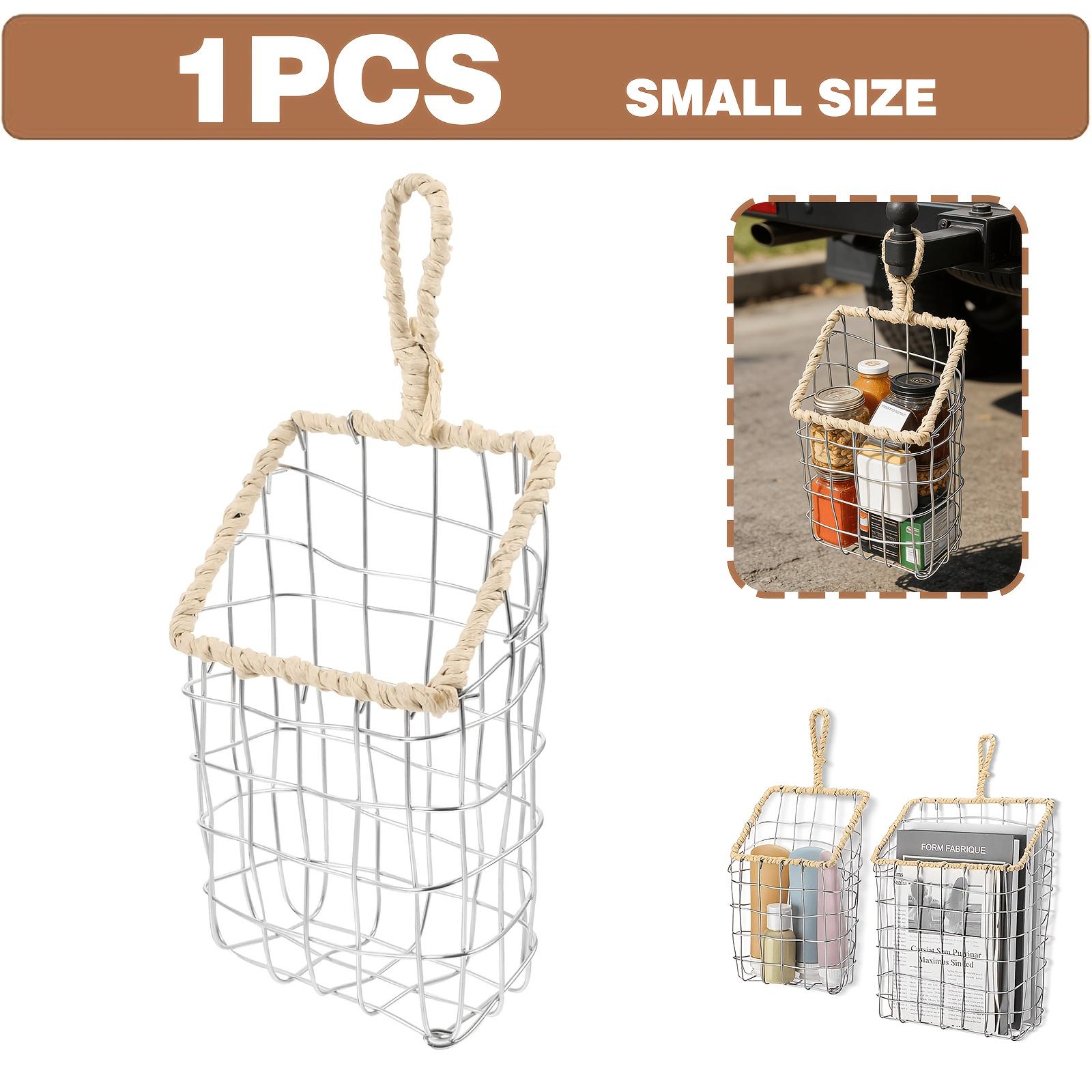 

Bedroom Japanese Style Wire Woven Sundries Storage Hanging Basket, Living Room Iron Wall-Mounted Shelf,Cookware Storage Basket