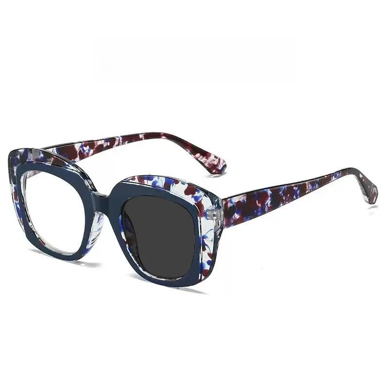 

Персонализированные ретро фотохромные очки для чтения в большой оправе с леопардовым принтом от 0 до +4.0 для леди и джентльмена 4