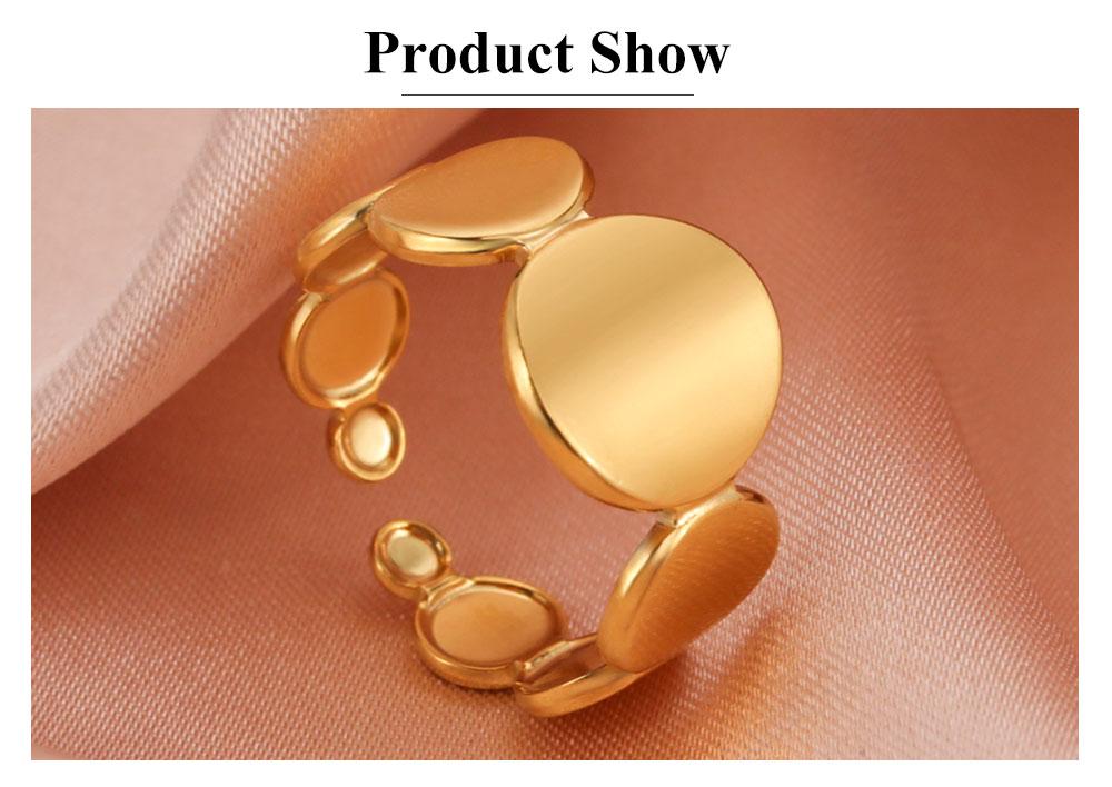 Cazador Open Geometric Round Circle Rings for Women Minimalism Stainless Steel Rings Gold Color Adjustable Wedding Jewelry Gift