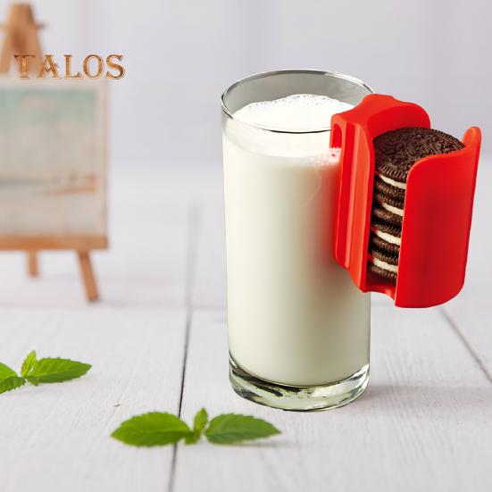 1/2Pcs Red Cookie Holder Mug 10-Cookie Stand Plastic Cup Side Cookie Organizer Freshness-Sealing Cookie Container Storage Red Cookie Cup with Storage