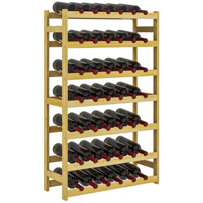 42-Bottle Wooden Wine Rack - Natural Finish