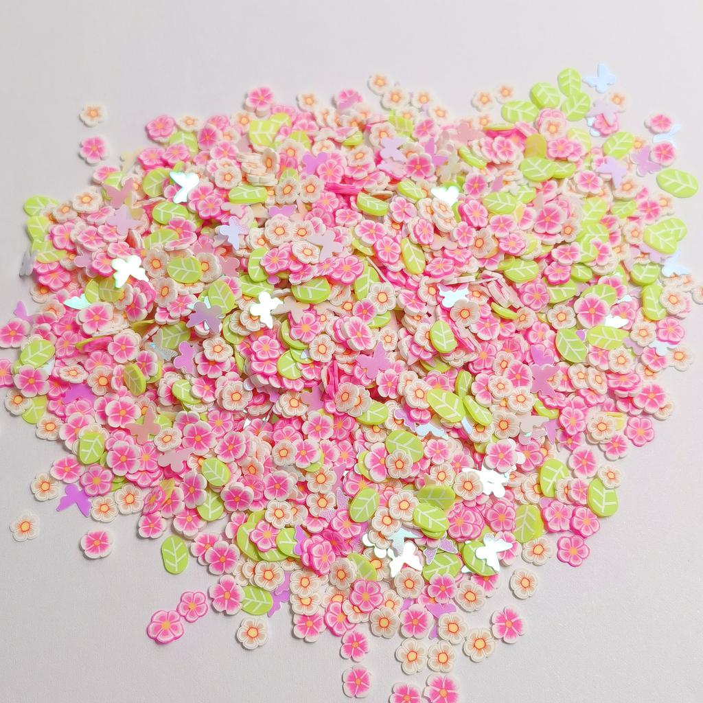 Summer Spring Flowers Leaves Polymer Clay Slices 500g/Bag Daisy Florals Soft Clay Sprinkles for DIY Crafts Nail Art Decor