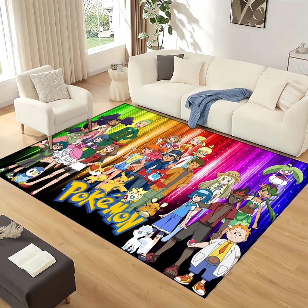 Pokemon Pikachu Cartoon Carpet Rug for Living Room Bedroom Home Sofa Decoration,kids Non-slip Floor Mat Christmas Gift