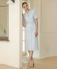 JULIY&CALLA 25Hs Collar 120 Terroir Line Queen Long Tweed Dress Sky Blue