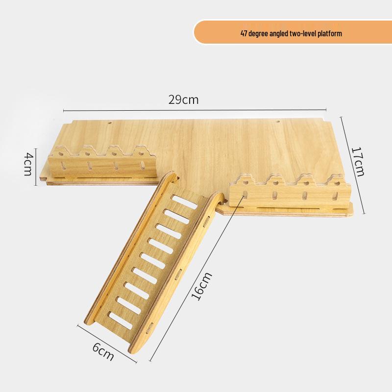 Two-Story Luxury Hamster Villa with Wood Partition, Stairs, and Platform