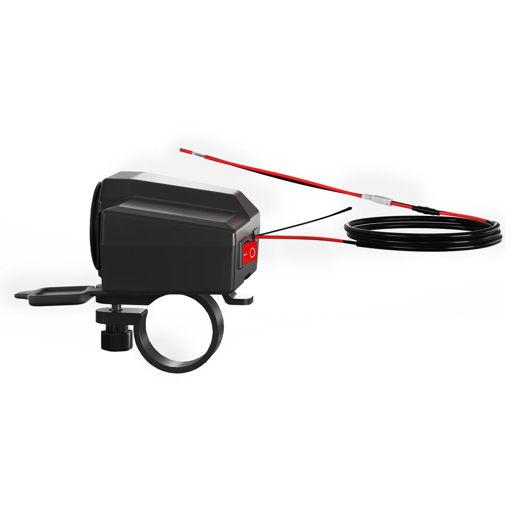 Qc3.0 Volt Meter Phone Charge Bracket Temperature Meter Black A For Moto Scooter