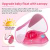 Thickened Double-Layer Baby Swim Ring with Sun Protection - Lie-On Design for Outdoor Use