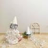 Fashion Gauze Happy Birthday Hat Felt Mesh Princess Hat Headwear Flower Party Caps Photography Prop