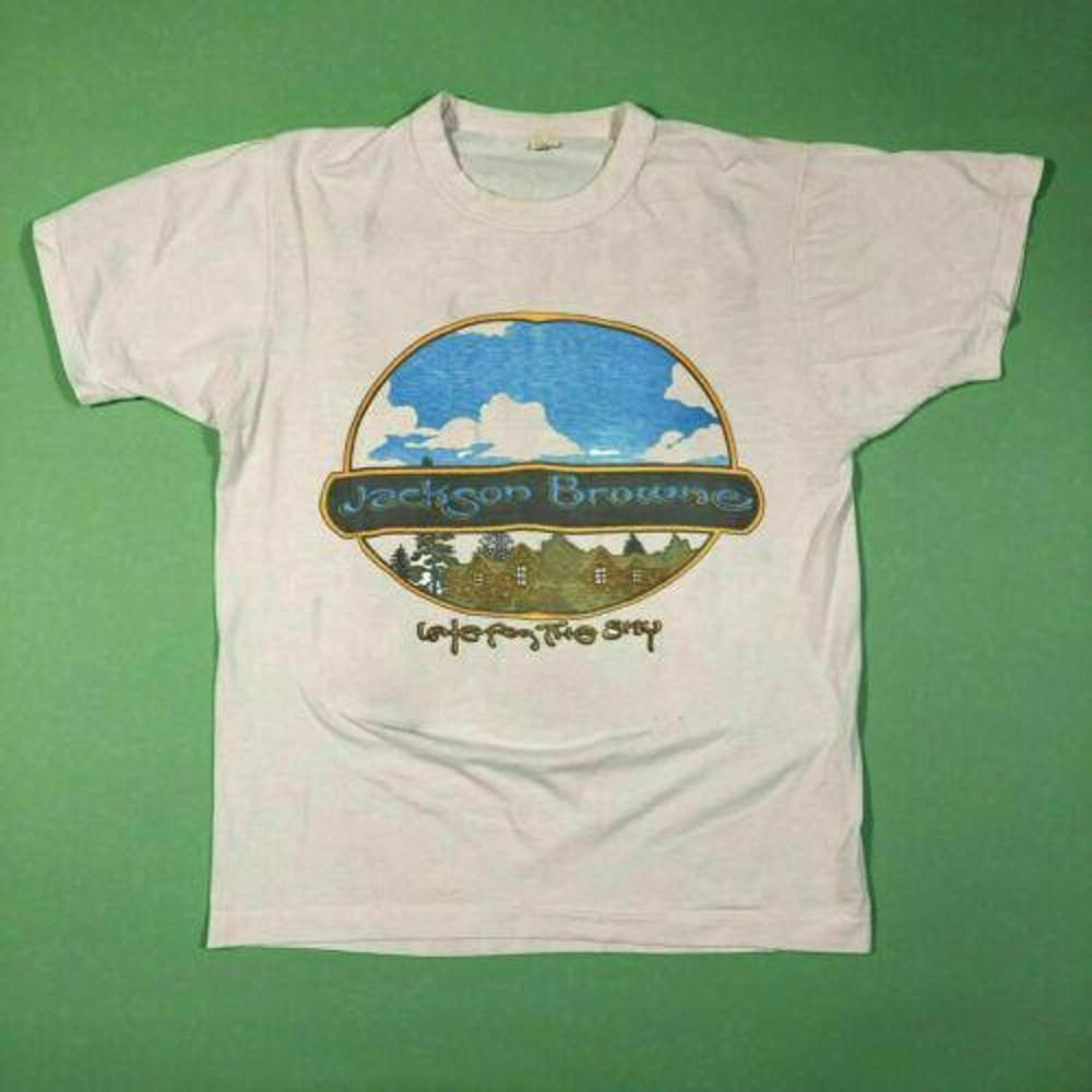 New JACKSON BROWNE VTG 1974 Late for the Sky T Shirt Men#039s S4XL NZ1528 Unisex T-Shirt L