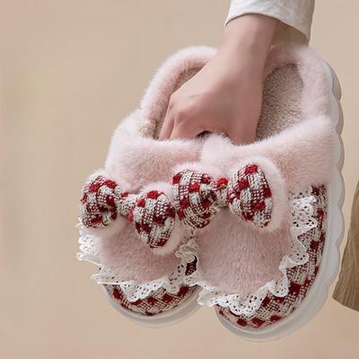 Cartoon Shoes, Fleece Support Shoes, Home Warmth, Fleece Soft Soles, Lightweight Cotton Slippers