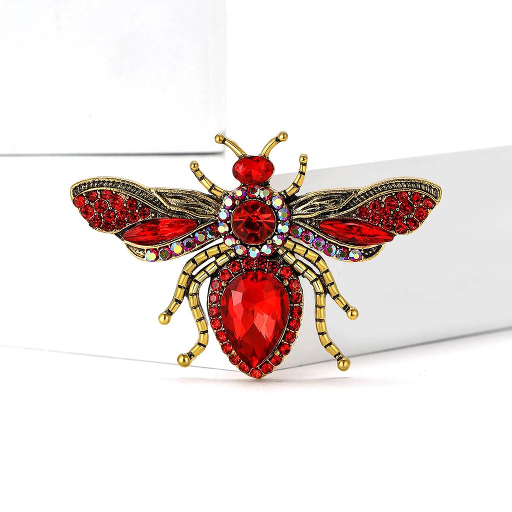 Stylish Rhinestone Bee Brooches for Women Unisex Crystal Glass Insect Pins Event Funny Luxury Gifts New Year Friends Decoration