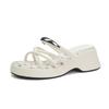 Thick-bottomed open-toed cool slippers women's summer new moon beach slippers women's skirt outer wear