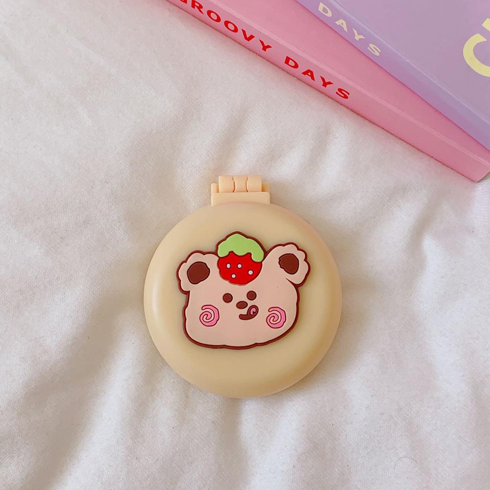 Cute Cartoon Folding Comb with Cosmetic Mirror for Girls Air Cushion Massage Portable Comb  Kids Dress Up Makeups Toy Gifts