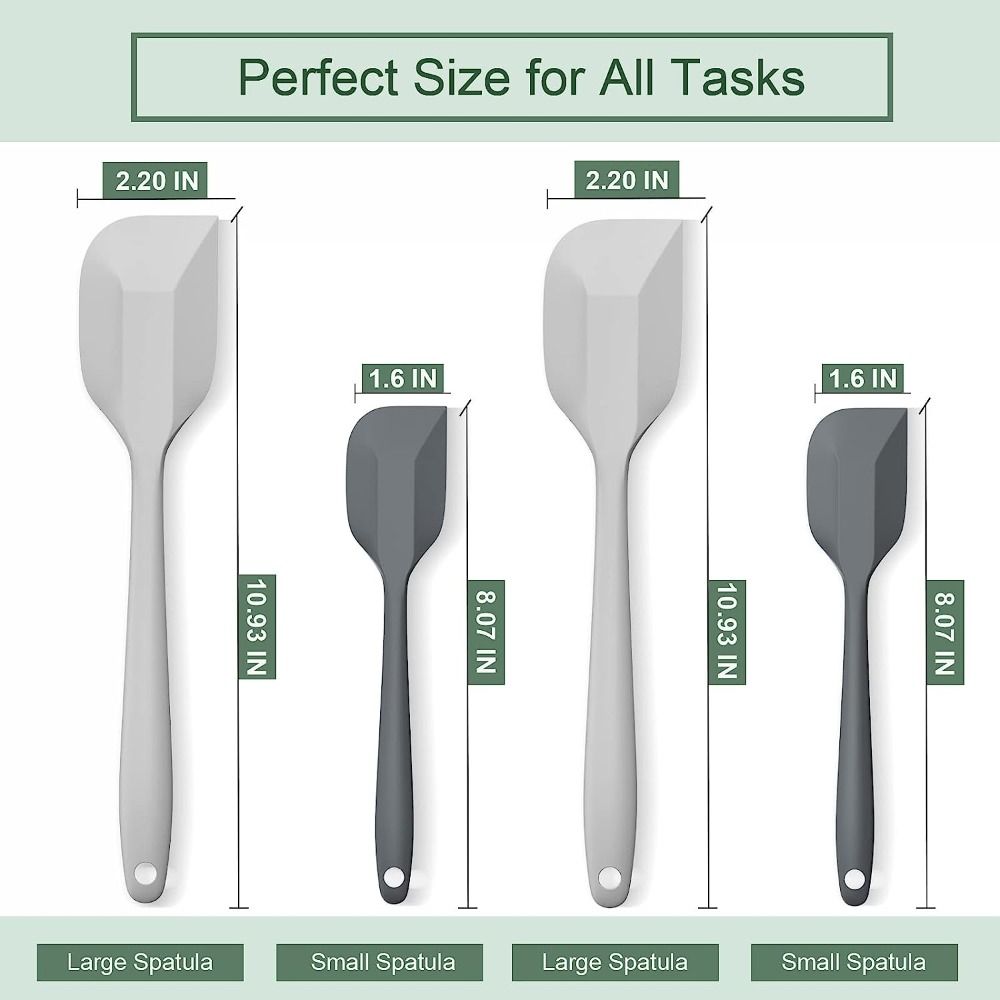 1/4 Stück Hitzebeständiges Silikonspatel-Set 2 Kleine und 2 Große Gummispatel Küche