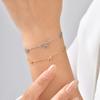 Rostfreies Silberfarbenes Schleifenarmband für Damen, Dünnes Edelstahl-Kettenarmband mit Schleifenknoten, Mehrreihig, für empfindliche Haut