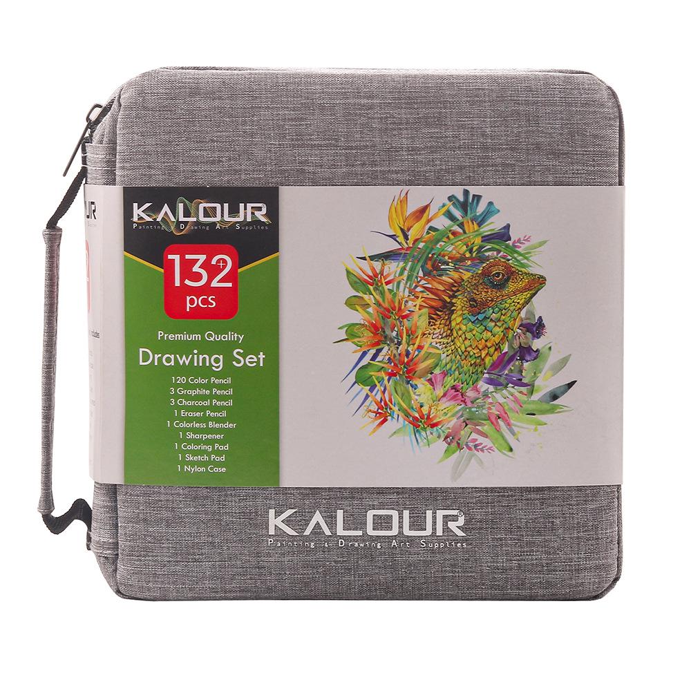 

KALOUR 132-Piece Colored Pencil Set: 120 Vibrant Oil-Based Art Pencils