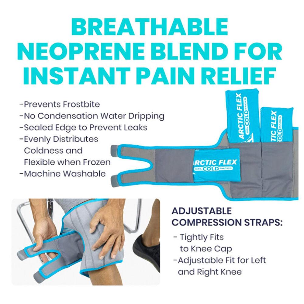 1Pcs Reusable Knee Gel Ice Pack Hot Cold Compression Therapy Knee Ice Pack Wrap for Injuries Pain Relief Knee Surgery Sprain Swelling