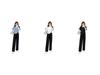 Set T-shirt a Blocchi di Colore Coreana e Pantaloni a Gamba Larga