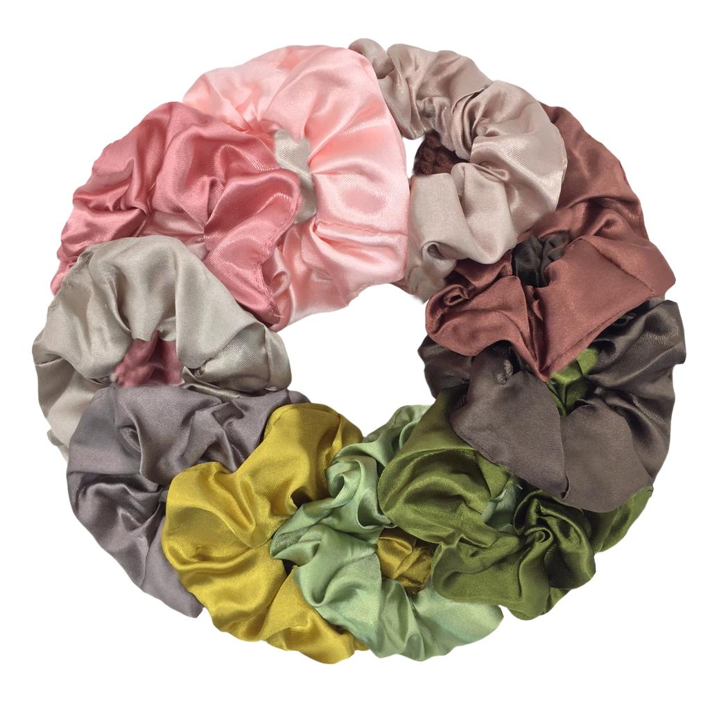 25/10//6 Stück Satin Scrunchies Mädchen Elastisches Haarband Pferdeschwanzhalter Haargummis Mode Damen Accessoires Uni Scrunchy