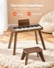 VEVOR Kids Piano Keyboard, 37 Key Wooden Digital Piano for Kids, Mini Music Educational Instrument Toy Set with Realistic Sound, Dual Power