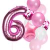 12pcs/lot girl birthday balloons set pink 1 2 3 4 5 6 7 8 9 40inch Number Foil Balloon for 1st 2nd 3rd Birthday Party Balls Toy