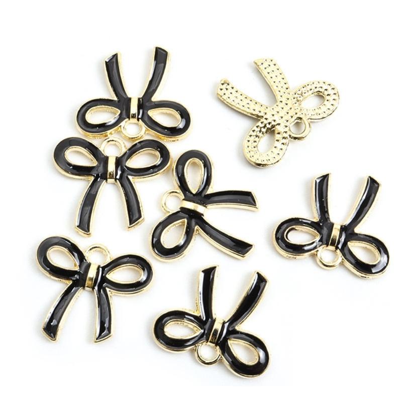100Pcs Butterfly Knot Hairpiece Accessories Bowknot Pendant for Bracelet Necklace Clothing Embellishment for Daily Use