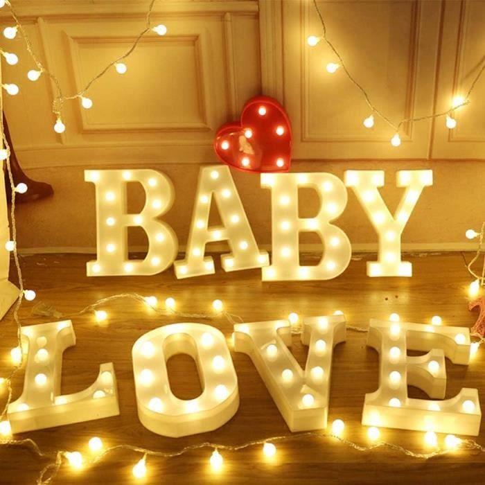Objets décoratifs - honphier - lettres lumineuses - led - piles incluses - plastique abs
