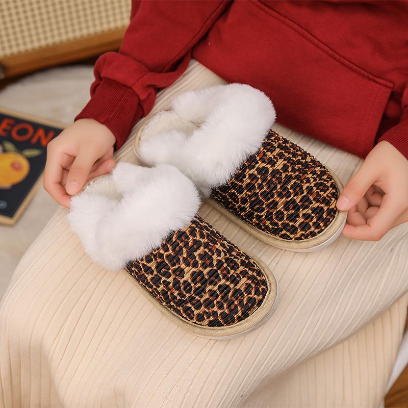 Zima Ženy Bavlna Pantofle Vodotěsné Teplé Plyšové Obuv Móda Halová Domácnost Obuv s tlustou podrážkou Protiskluzové Pevné pantofle