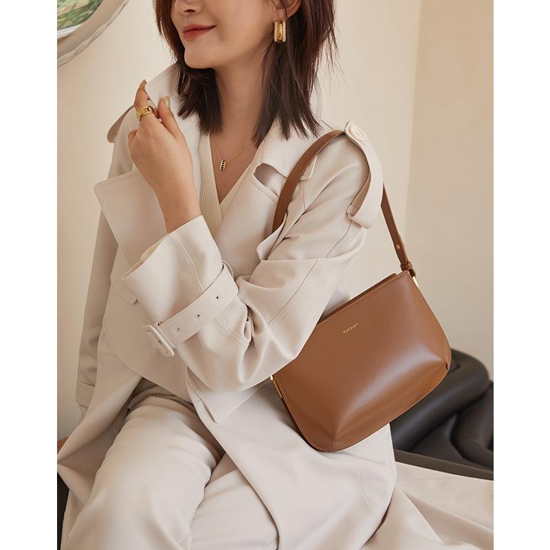 Genuine Leather Underarm Bag Women's Fashion Niche Shoulder Bag Women's Premium Sense Cowhide Women's Bag Simple Crossbody Bag
