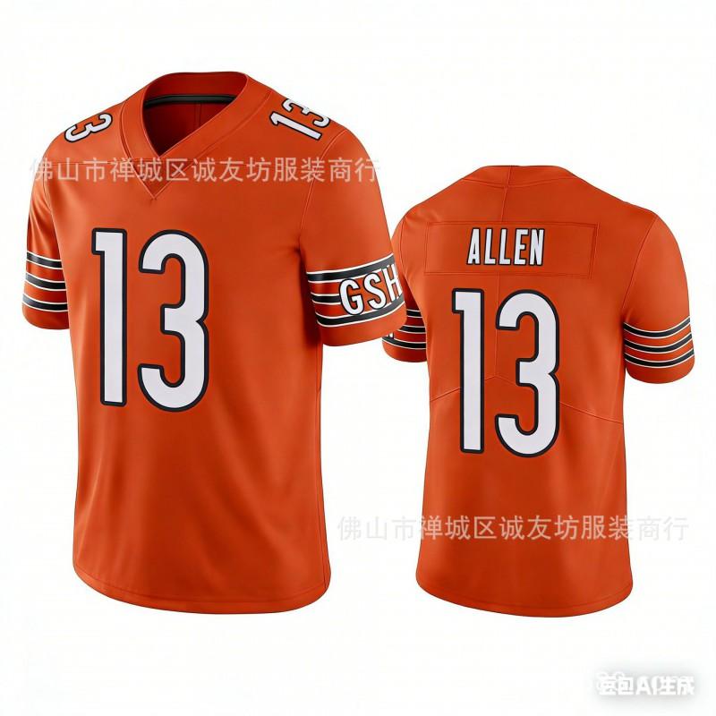 NFL Chicago Bears 13 Allen Football Jersey Mens Sports Game Uniform Orange