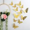 3D Three-dimensional Hollow Butterfly Wall Sticker Wall Decoration Living Room Wall Arrangement Metal Texture Creative Sticker