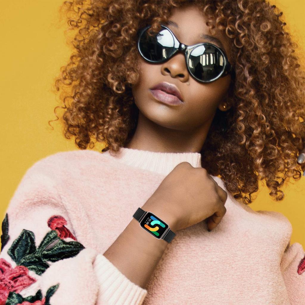 For Samsung Galaxy Fit3 SM-R390 Milanese Watch Band Breathable Stainless Steel Strap