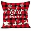 Short Plush Material Pillowcasehome Decor Merry Christmas And Snowflake Pattern Cushions Pattern Cushion Cover Suitable For Sofa