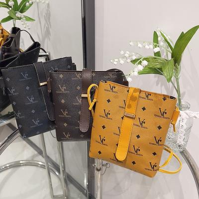 Printed Bucket Bag Girls Shoulder Mobile Phone Bag Fashion Casual Versatile Bag Women Ladies Messenger Bag