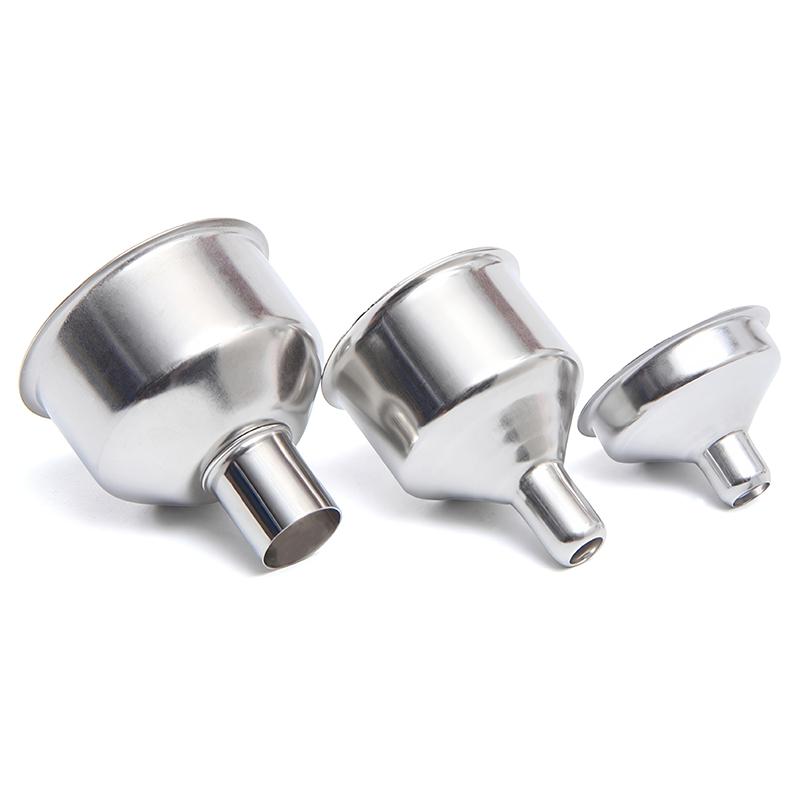 2Pcs Stainless Steel Funnel Portable Mini Small Mouth Funnels Bar Wine Flask Universal Long-mouth Conical Kitchen Oil Funnel