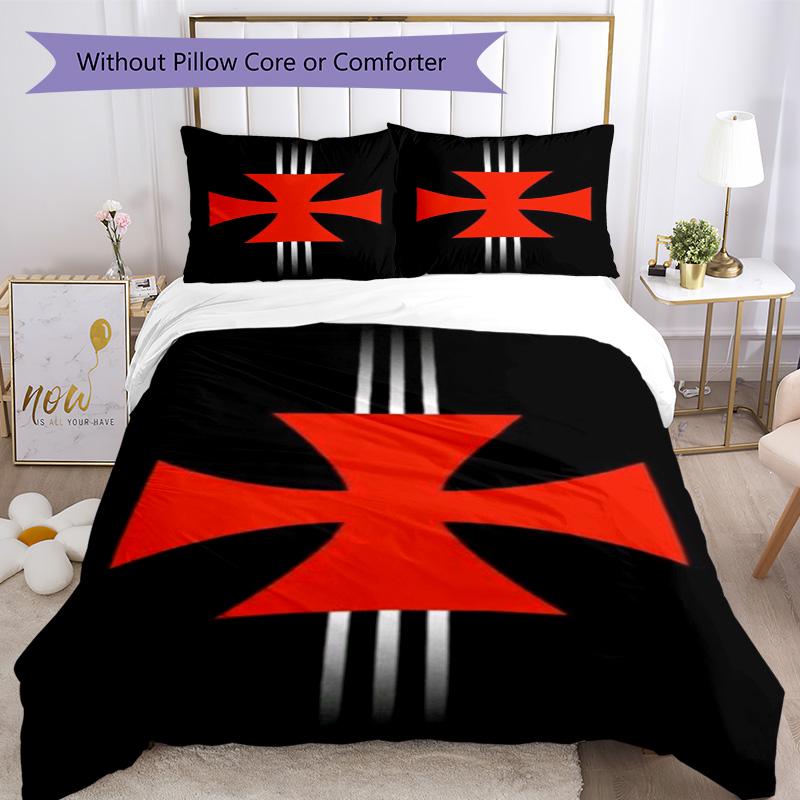 Vasco Football Club Printed Pattern Duvet Cover Set – Includes 1 Duvet Cover and 2 Matching Pillowcases Bedroom Decor Christmas Gifts