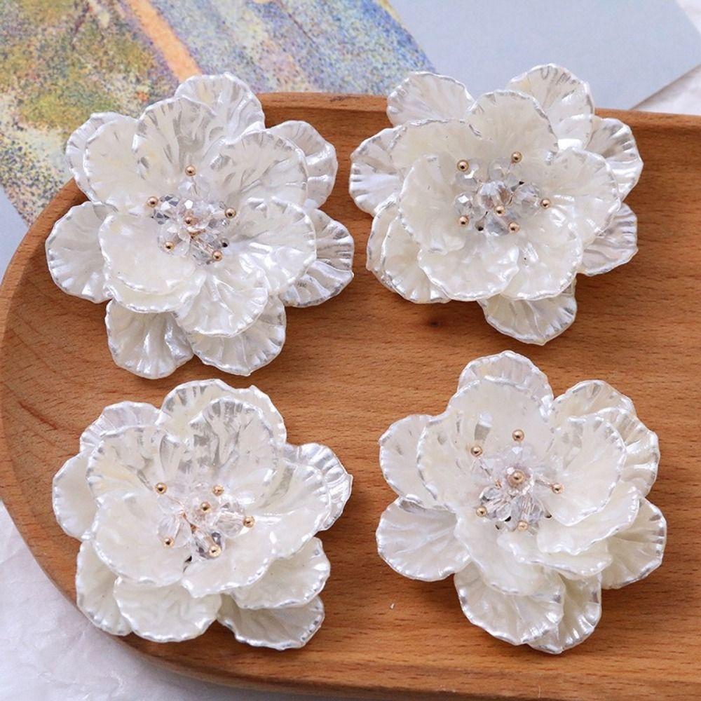 5Pcs Acrylic Garment Decoration Flower Multi-layer Design Multi-layer Flower Craft Hair Clip