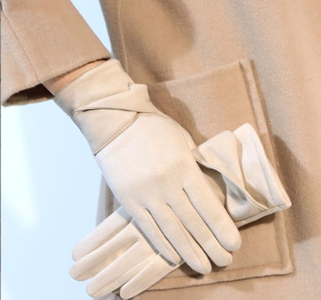 Women's Wool Lined Fleece Gloves For Winter Warmth