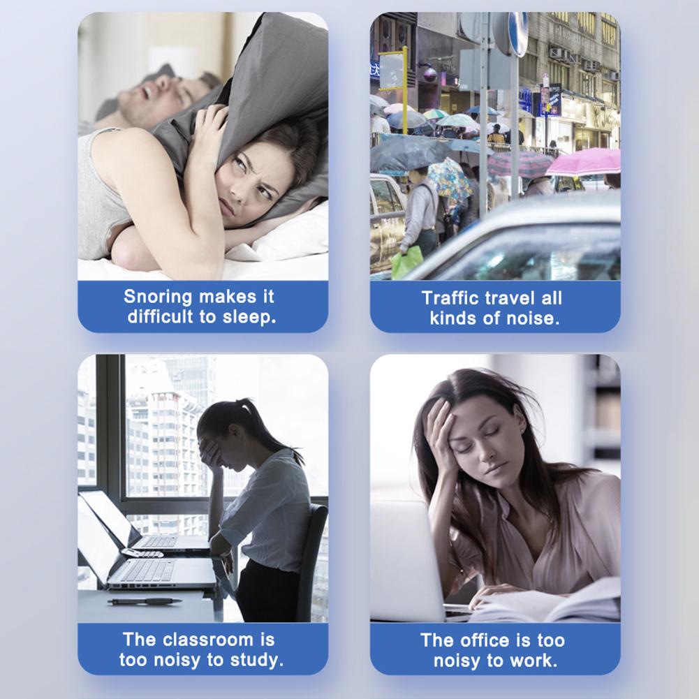 1 Pair Silicone Noise Reduction Earplug Soft Comfort Anti-Noise Ear Plugs Reusable Sound Blocking Earplugs for Sleeping Swimming